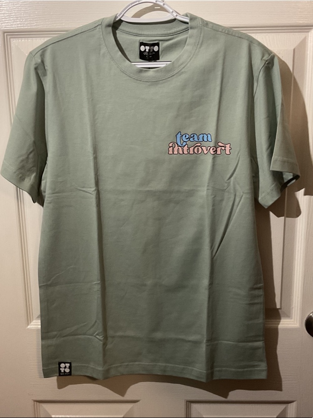 NWT OTTO Sage Green 'team introvert' Graphic Tee
